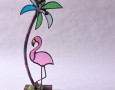 Palm tree and flamingo